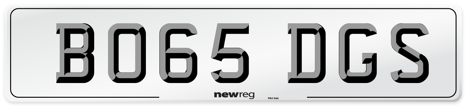 BO65 DGS Number Plate from New Reg